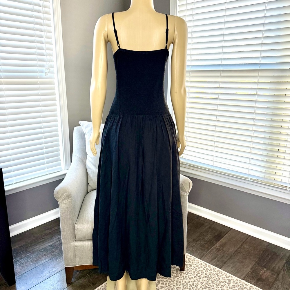 The Drop Florencia Smocked Bodice Linen Maxi Dress - Picture 5 of 9